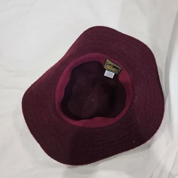 Callahan Burgundy Gothic 80s 90s wool blend hat - Picture 2 of 4
